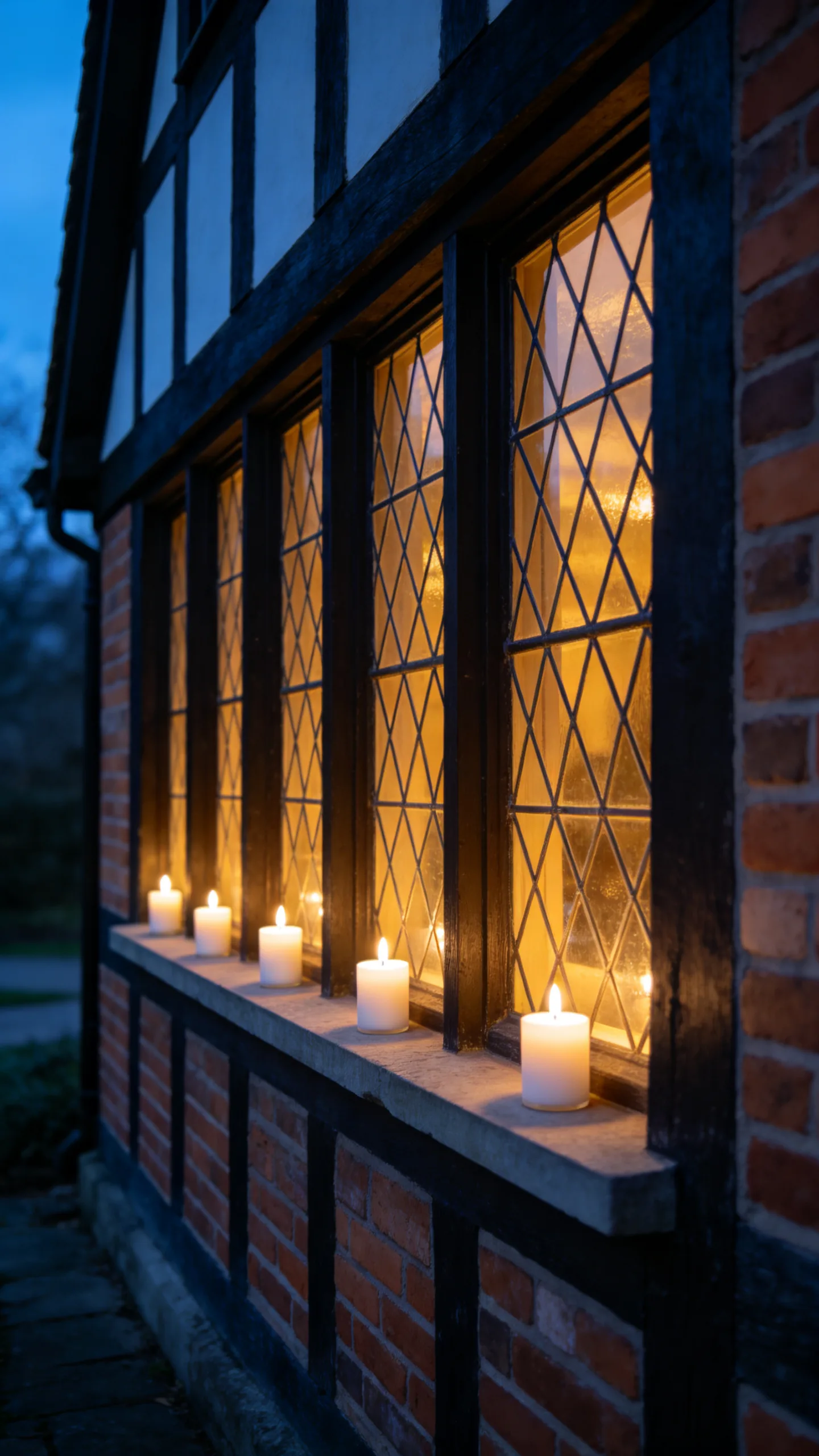5. Highlight Leaded-Glass Windows with Interior Candles