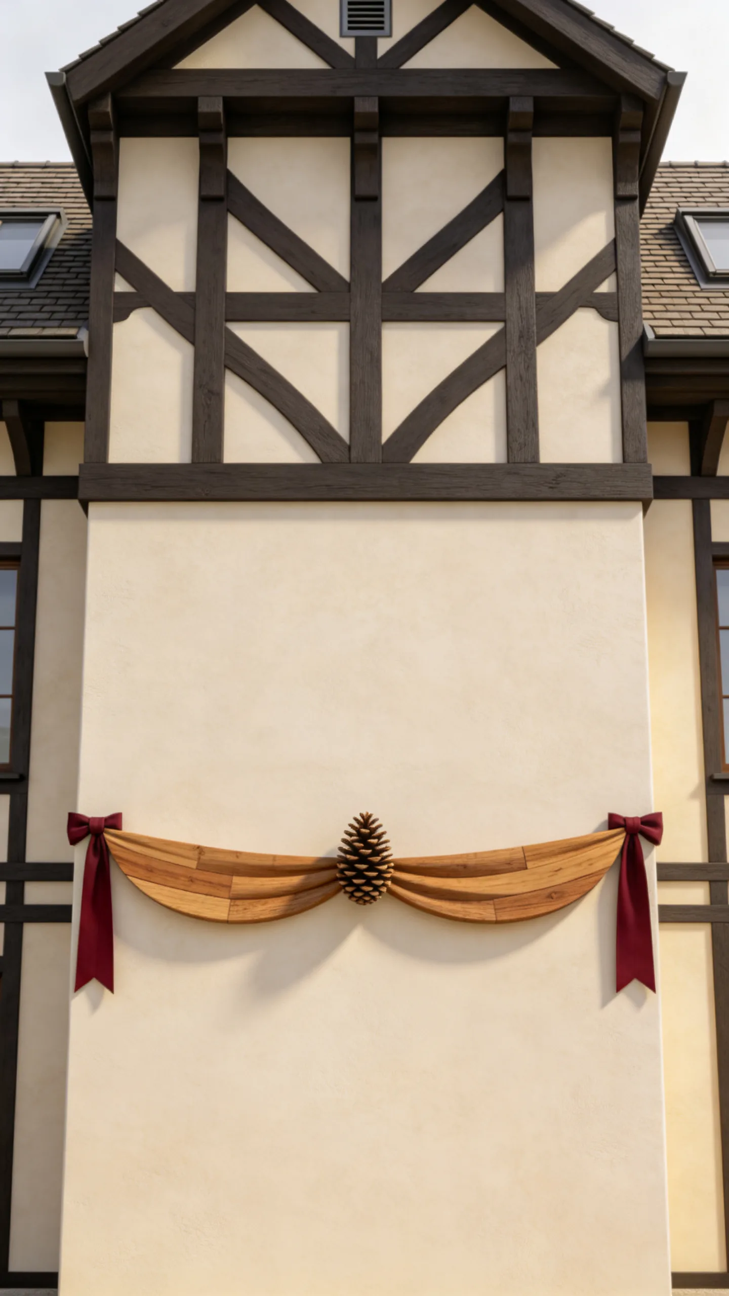 16. Hang a Greenery Swag Beneath a Front Gable