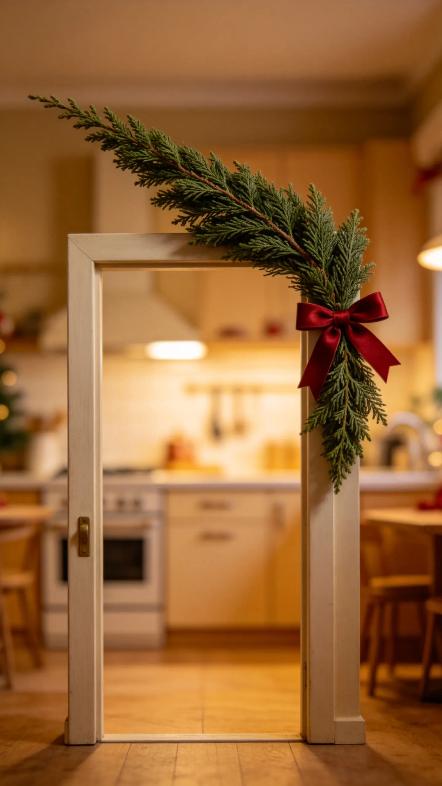 18. Decorate the Kitchen Doorway With Asymmetrical Greenery