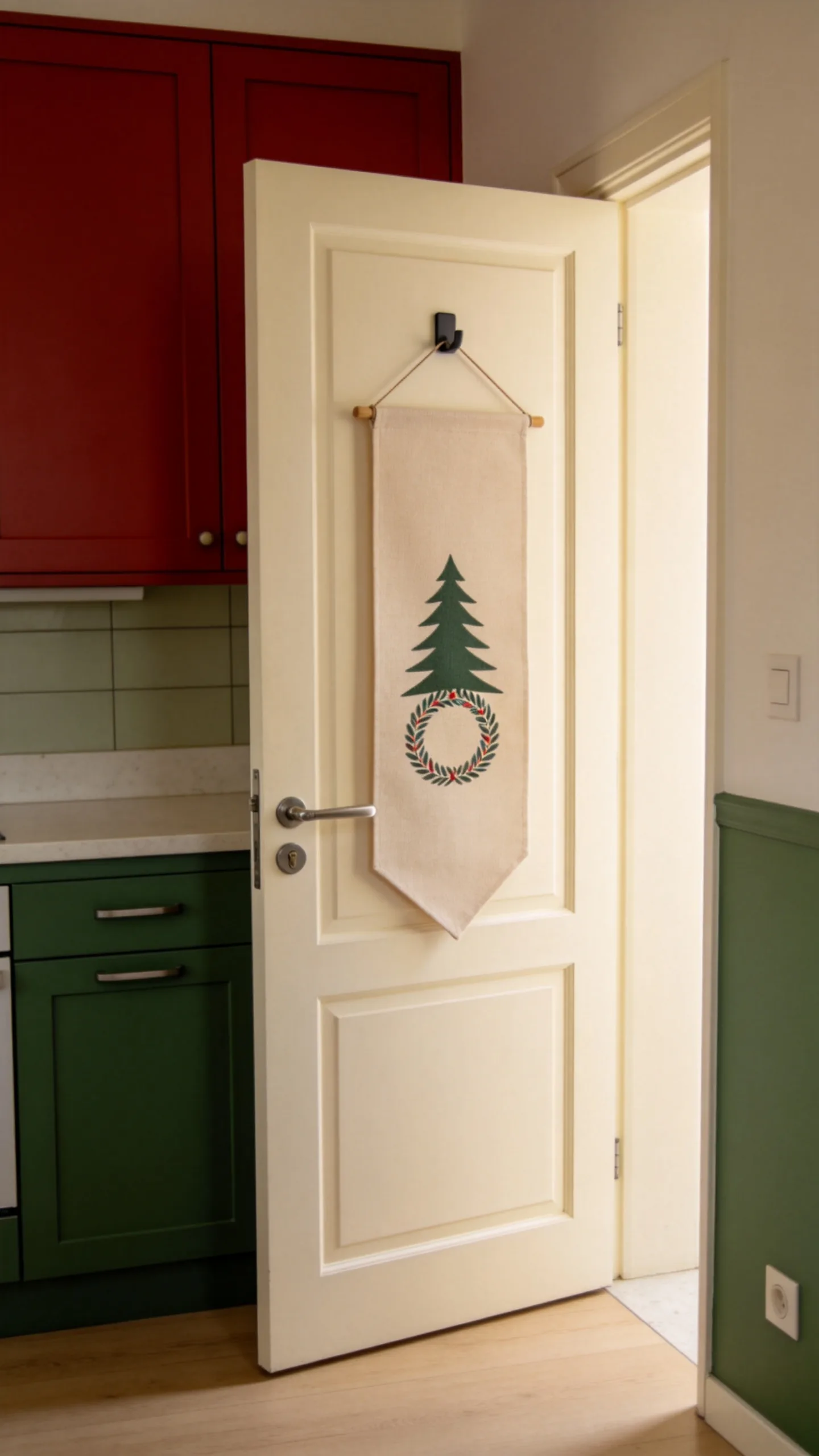 24. Hang a Fabric Banner on the Pantry Door