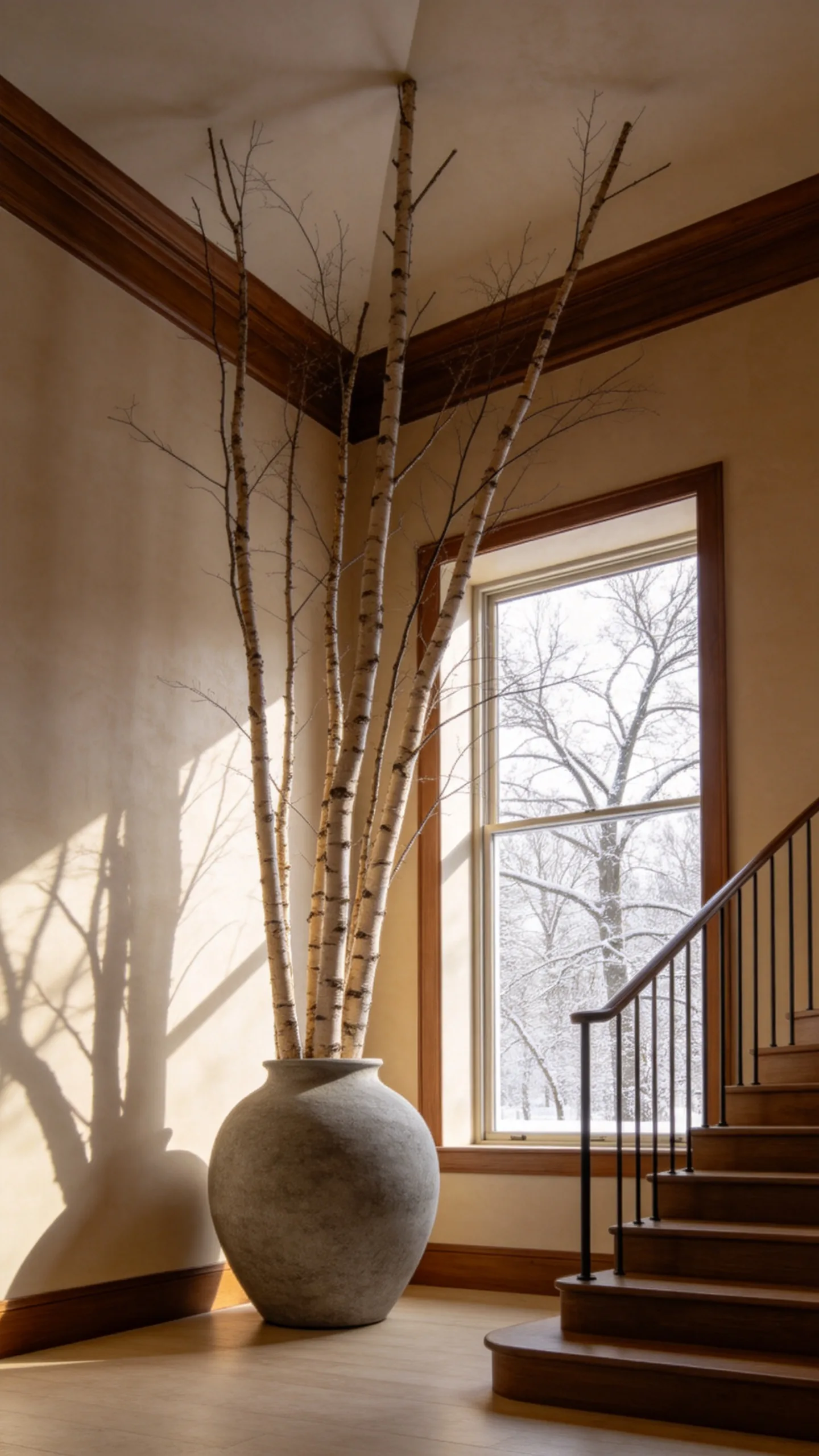 5. Use Oversized Branches in a Sculptural Floor Vase