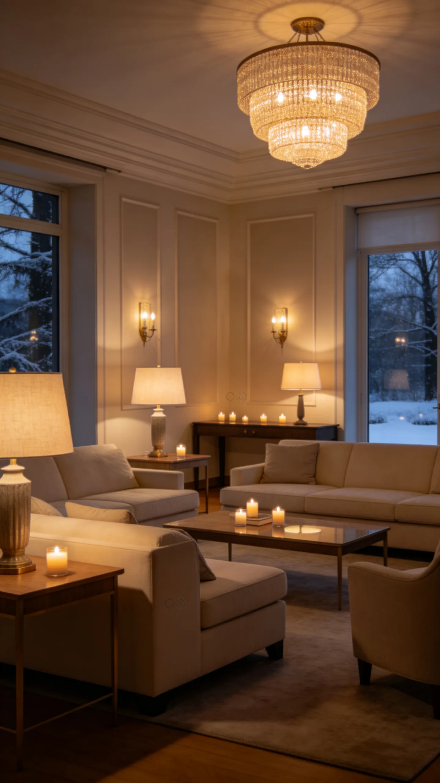 7. Install Warm Lighting at Multiple Heights