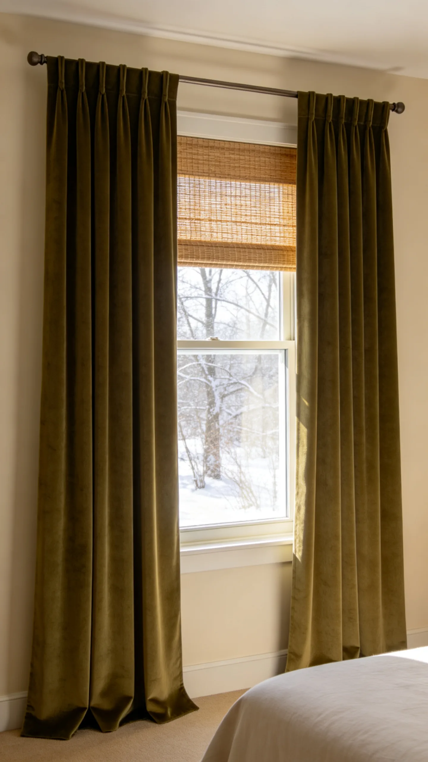 9. Add Velvet Drapery to a Bedroom With Drafty Windows