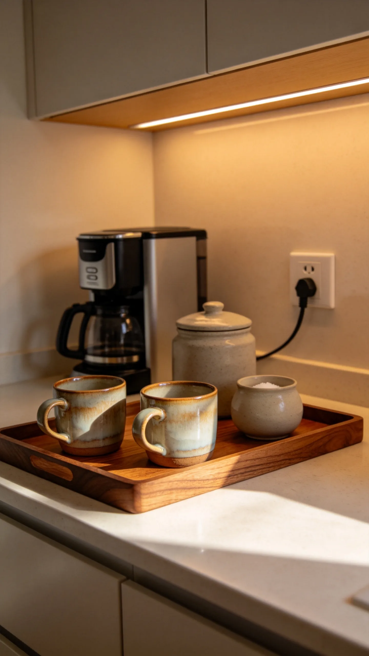 13. Create a Coffee Station With Ceramic and Wood