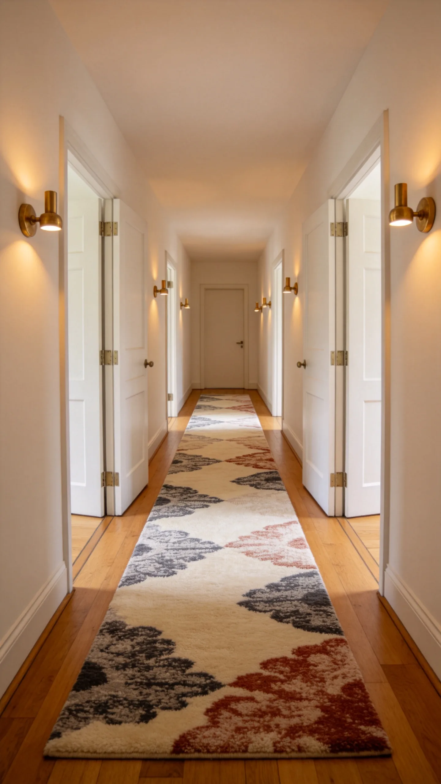 16. Layer a Runner and Runner-Scale Lighting in the Hallway