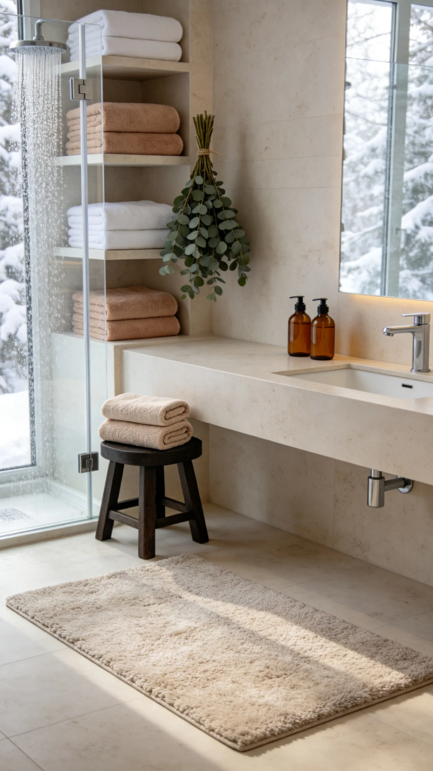 17. Give the Bathroom a Spa-Like Winter Update