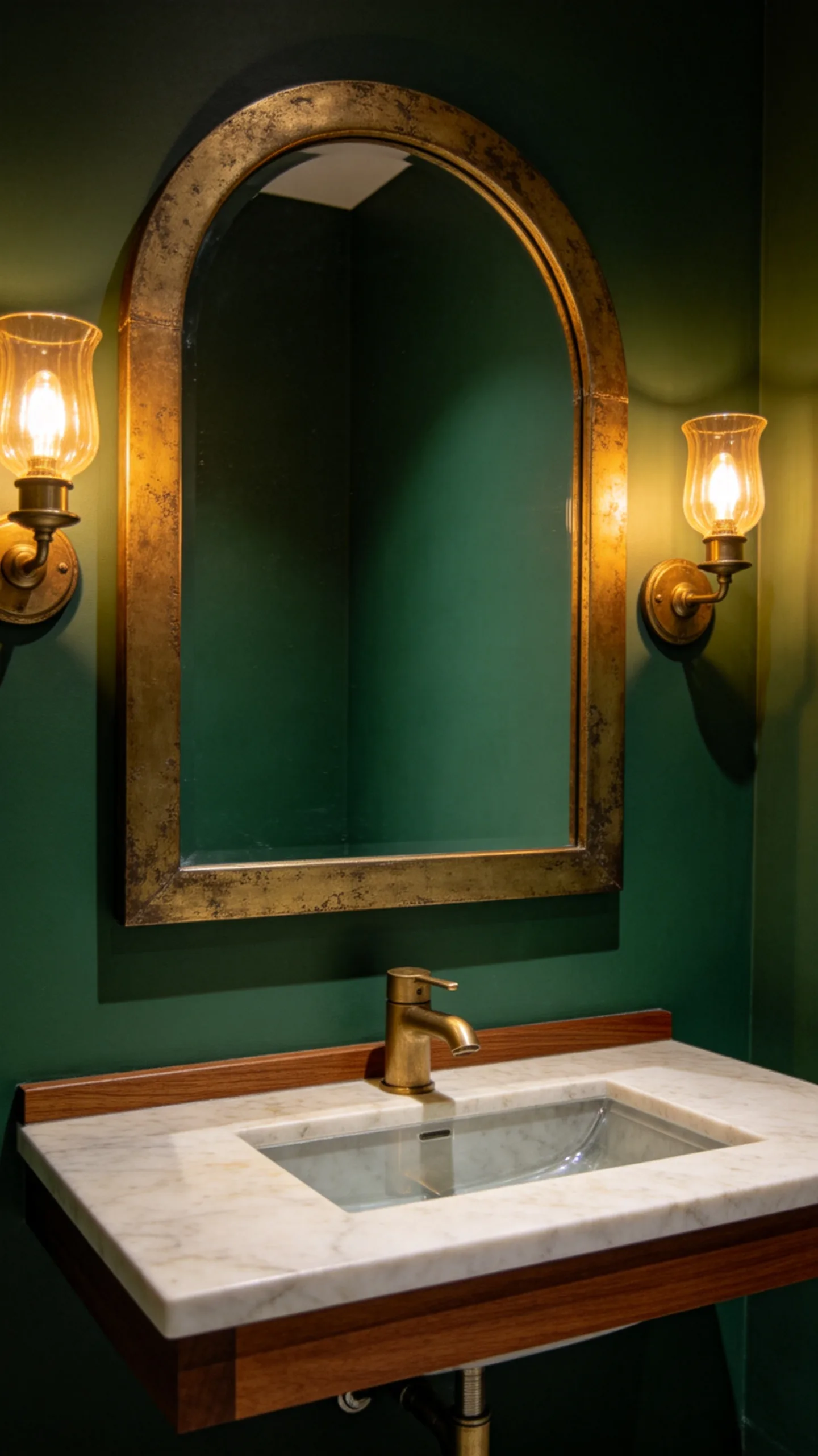 18. Warm a Powder Room With Moody Color