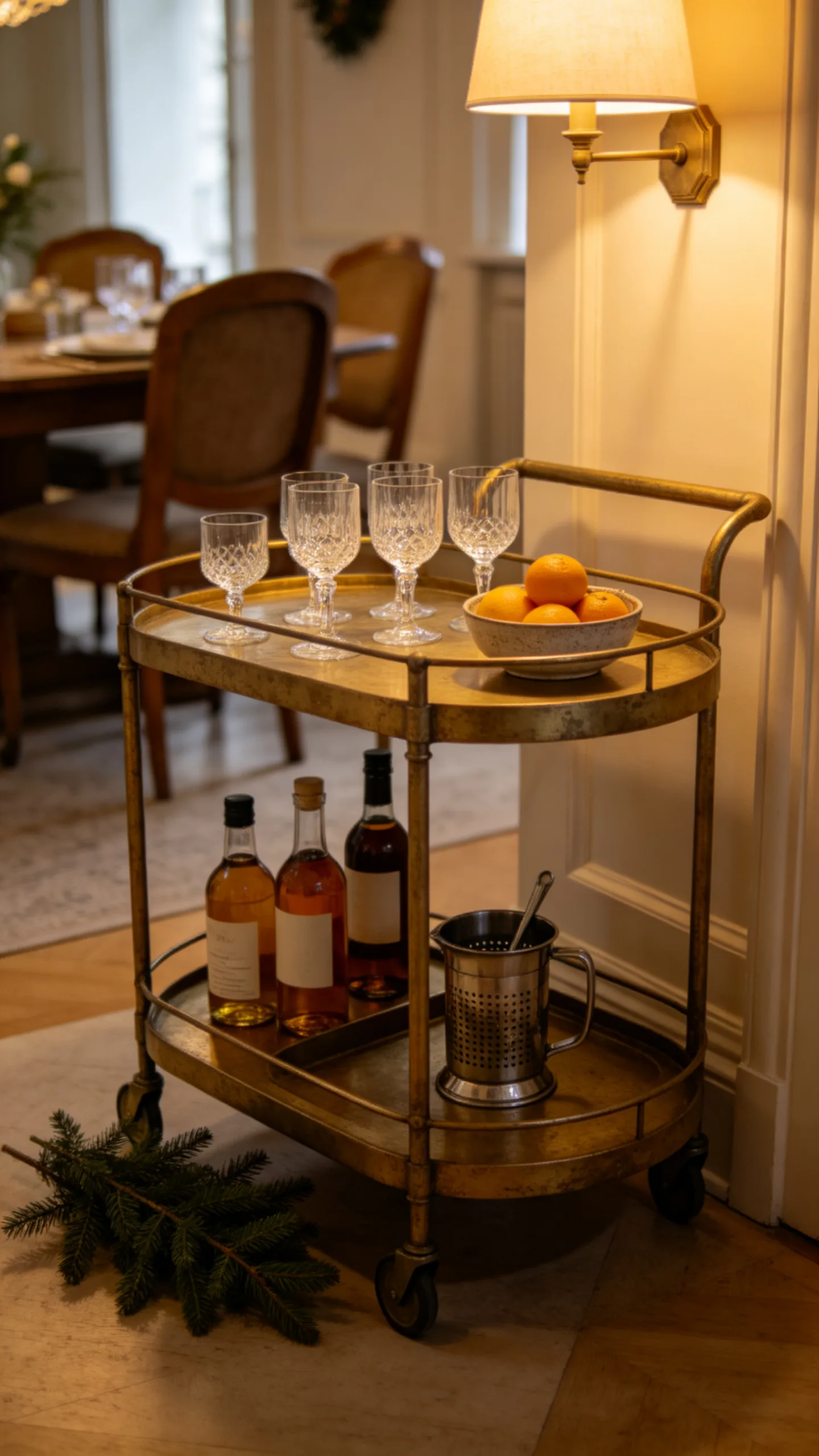 19. Build a Refined Bar Cart for Winter Entertaining