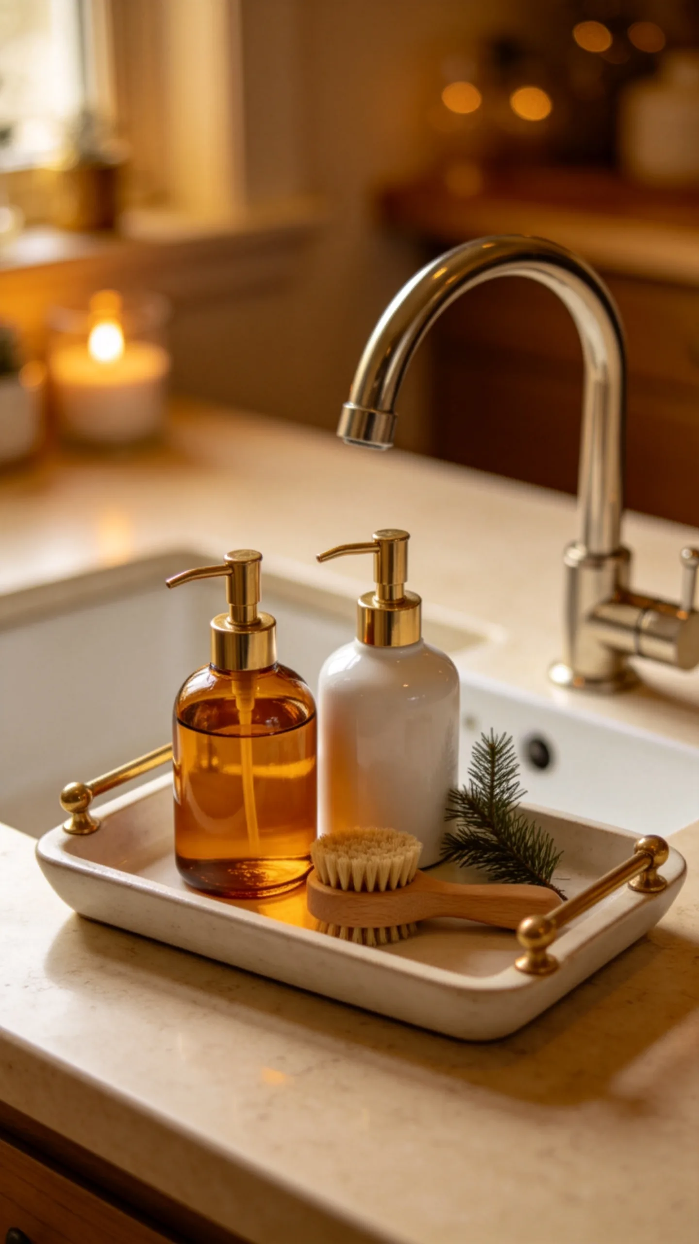 20. Build a Neat Christmas Sink-Side Tray