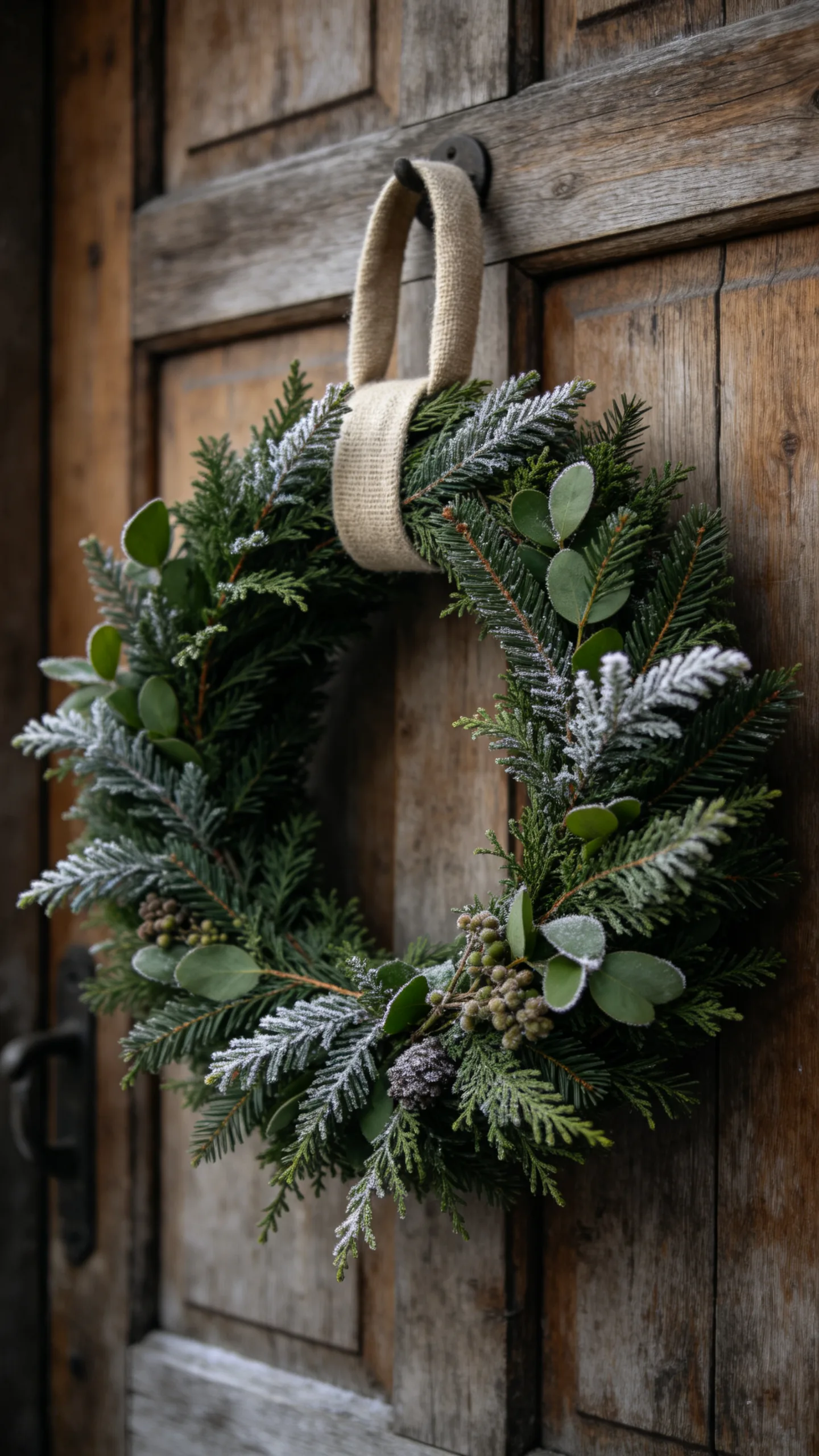 10. Hang a Plain Evergreen Wreath