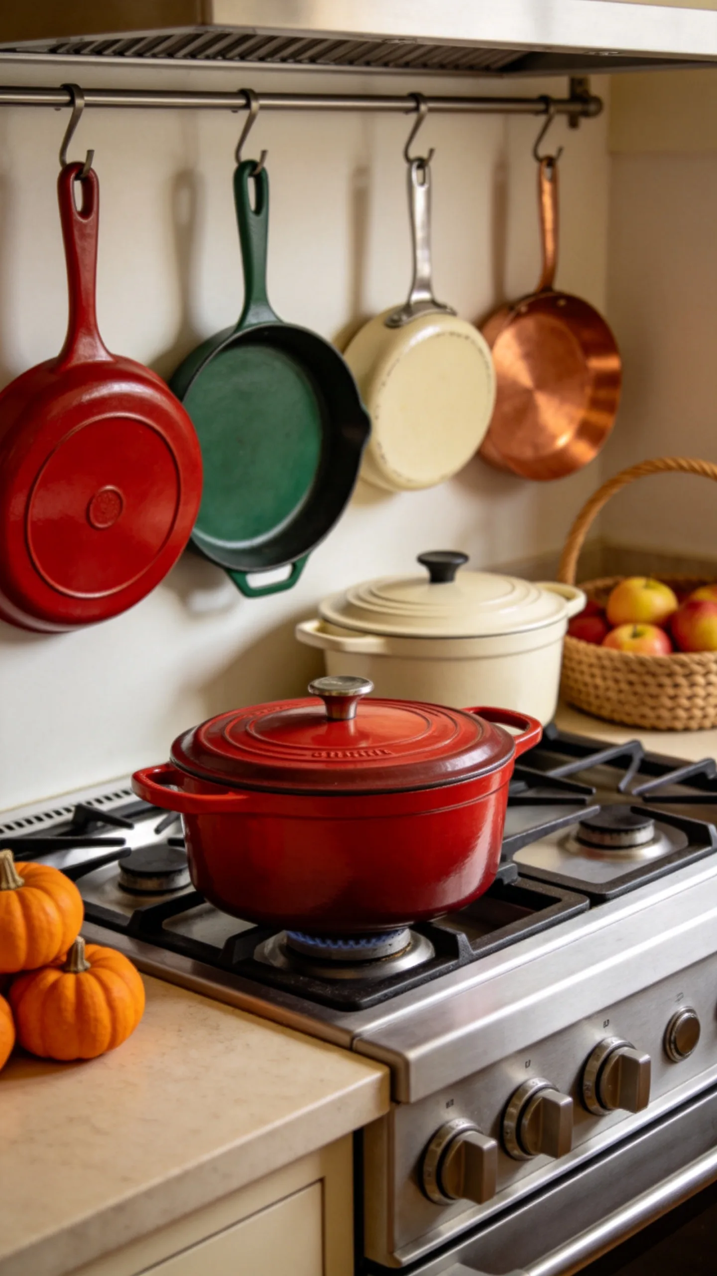 14. Display Red or Green Cookware on Existing Hooks