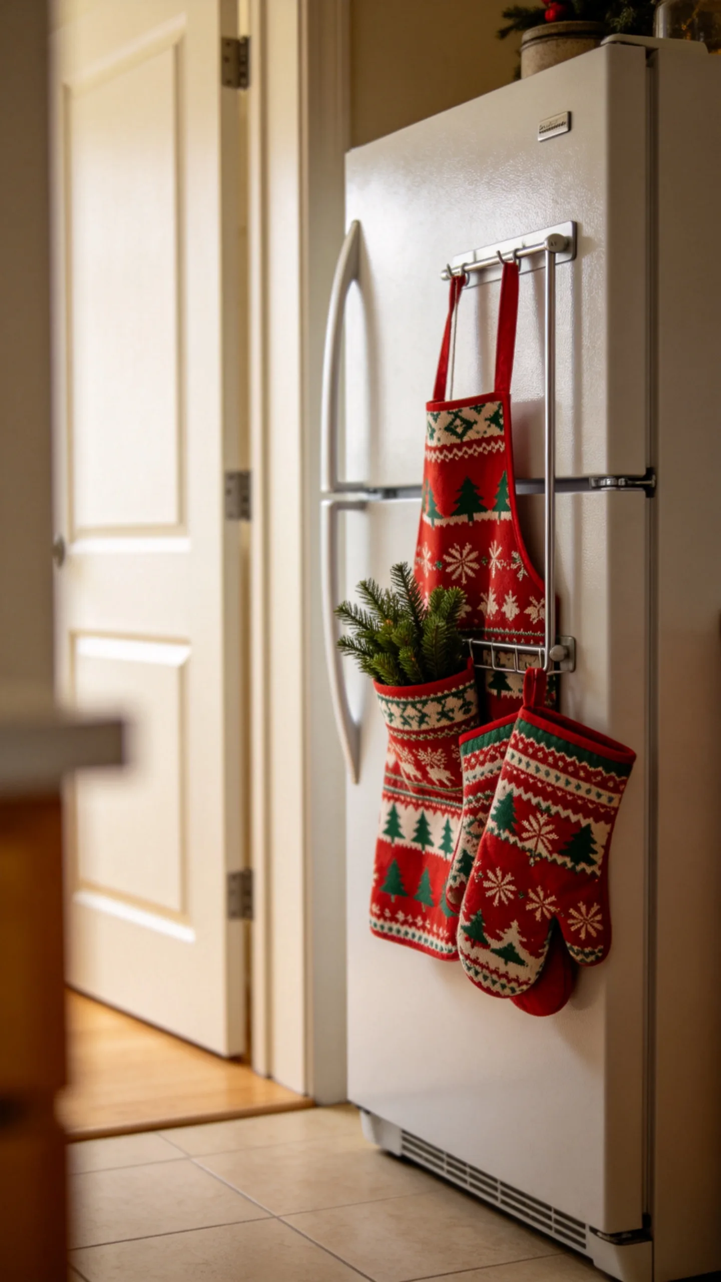 22. Use the Side of the Refrigerator for Vertical Storage Decor