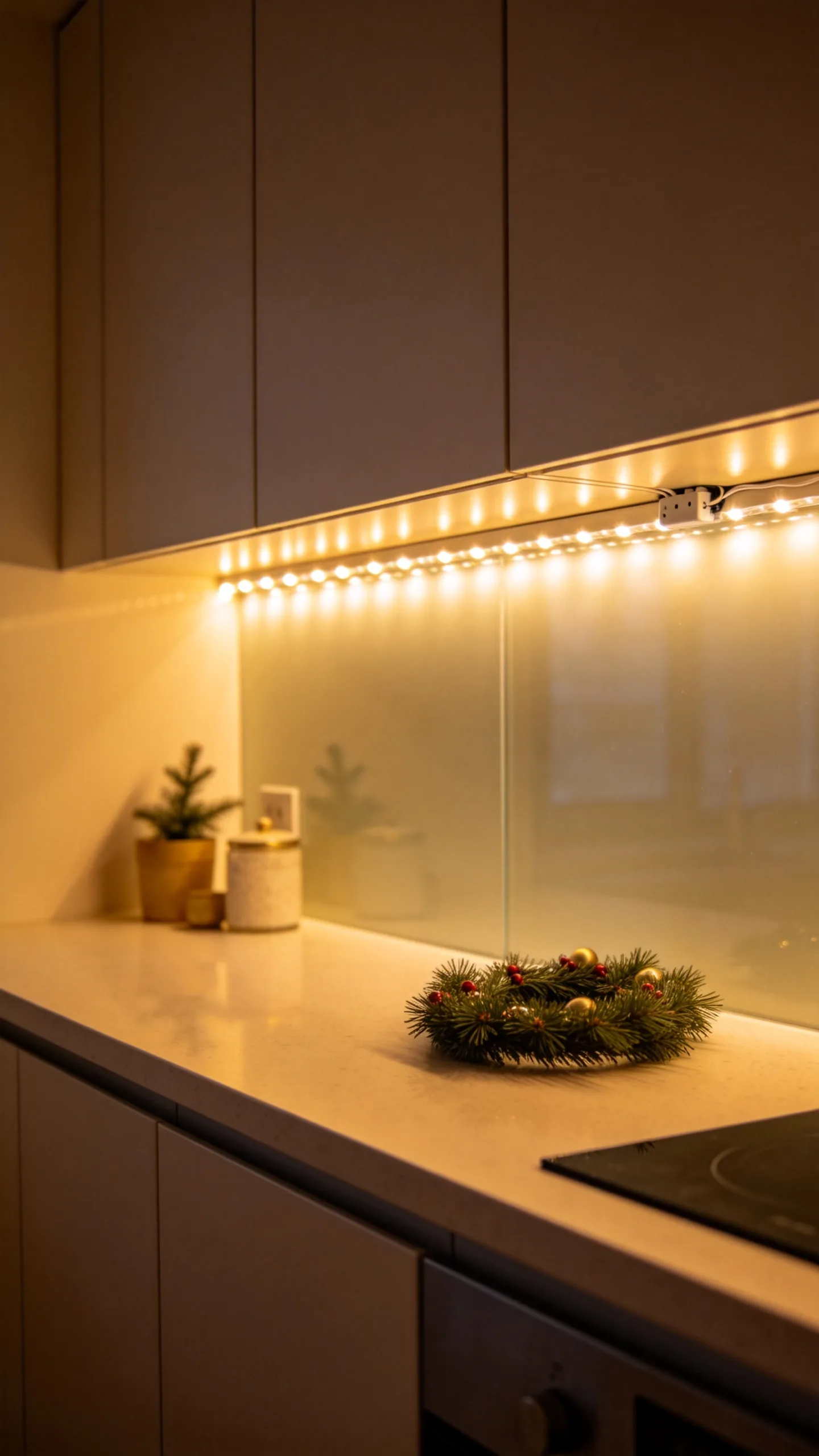 3. Add Warm Lights Beneath the Cabinets