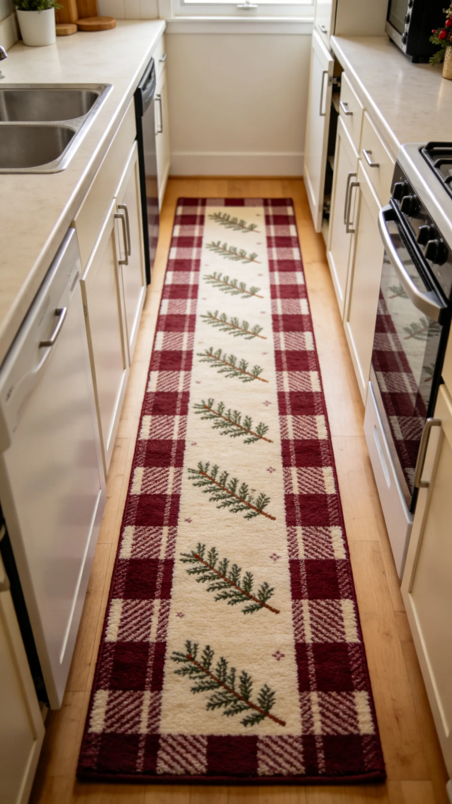 5. Use a Washable Holiday Runner to Define the Floor