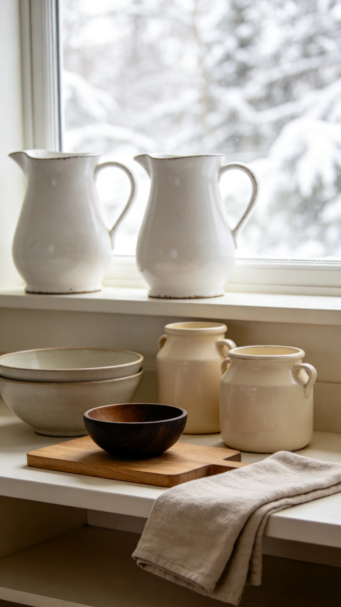 13. Refresh Open Shelves With White Pottery